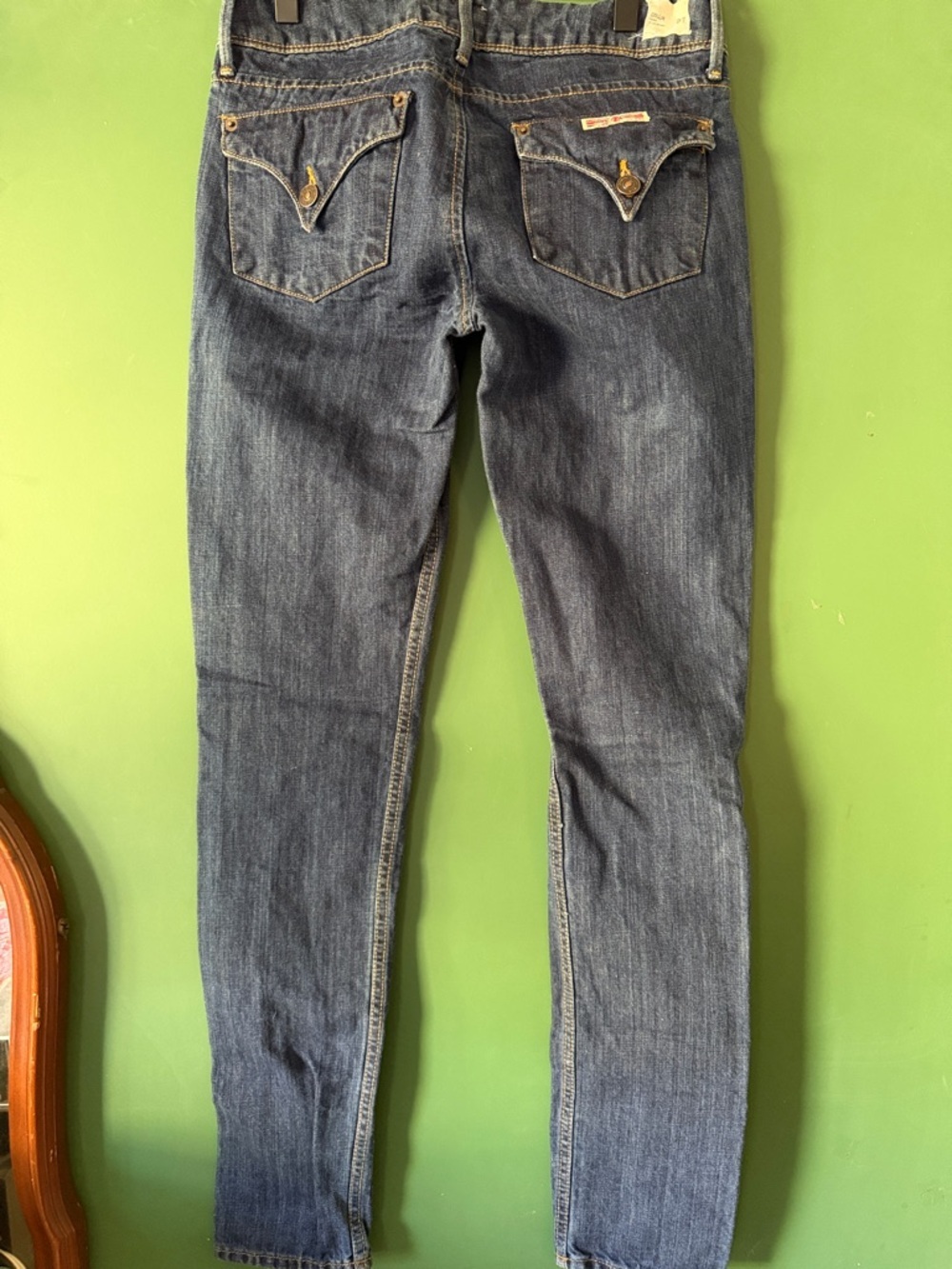 Hudson Collin Skinny Jeans Womens 27 Signature Flap Pockets Dark Wash